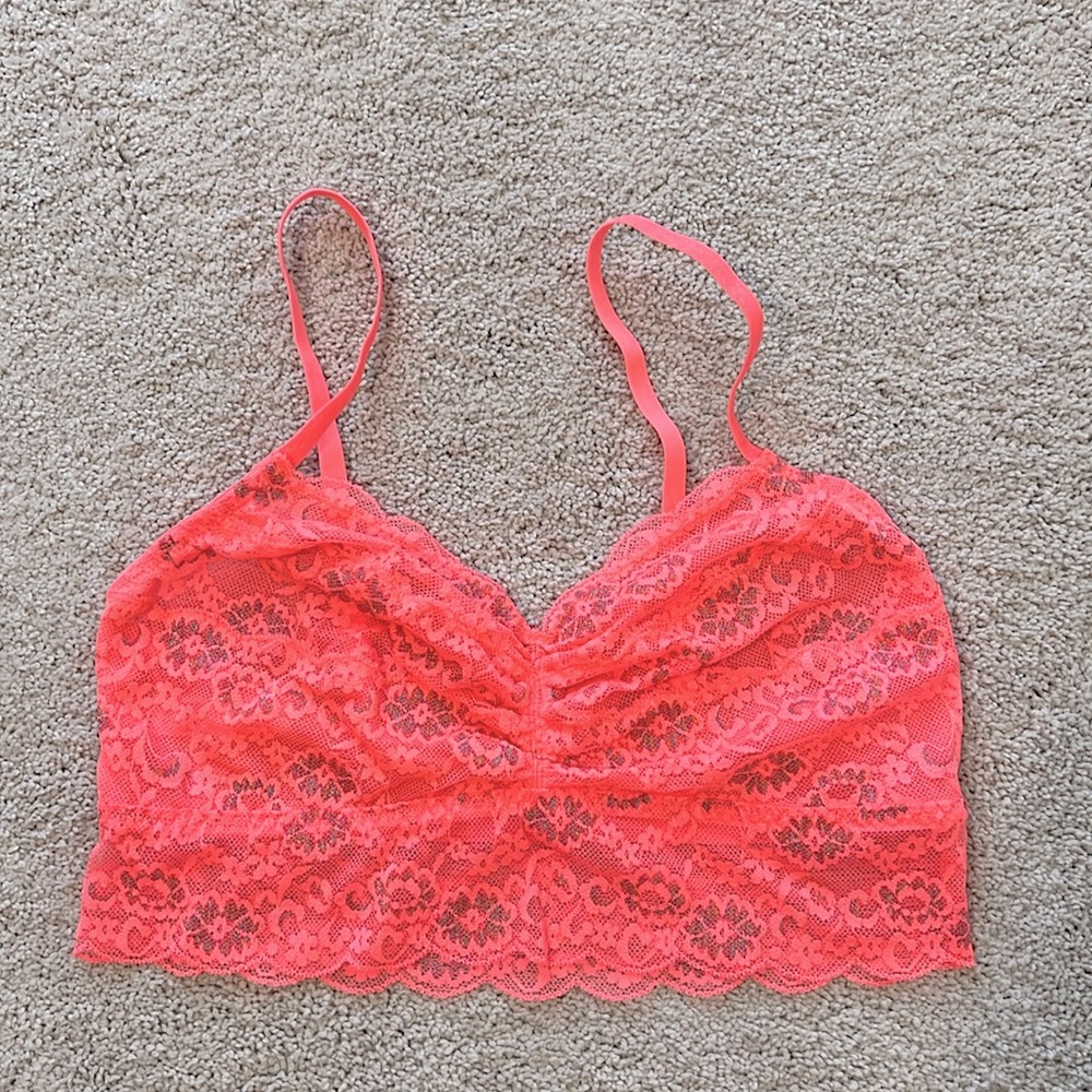 Pink lace bralette